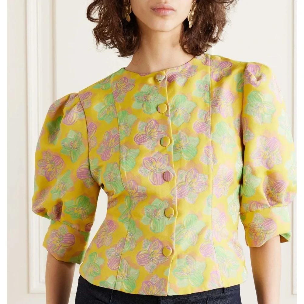 Jasper floral-jacquard blouse - Picture 4 of 12